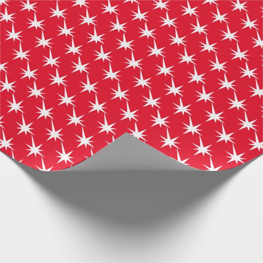 Fun red & white Sternexplosion Muster modern cool Geschenkpapier (Ecke)