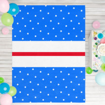 Fun Red White Stripes Dots Bright Blue Hintergrund