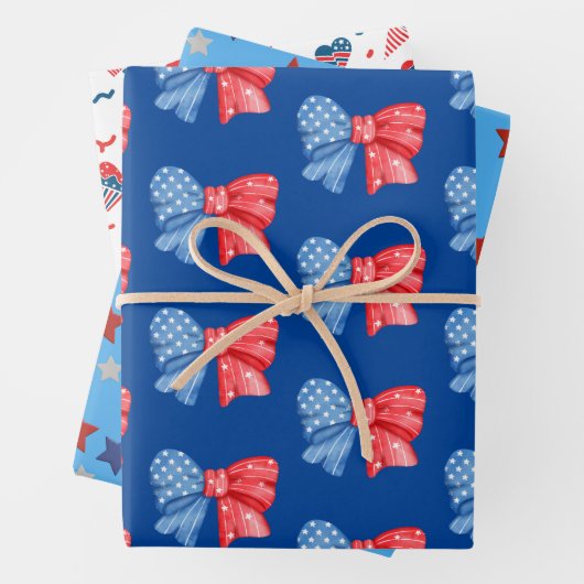 Fun Red White und Blue Designed Geschenkpapier Set (Beispiel)