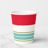 Fun Red Wide Top Aqua Aquamariner Unterlauf Streif Pappbecher (Vorderseite)