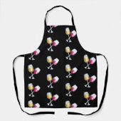 Fun Red Wine White Glasses Pattern Schürze (Vorderseite)