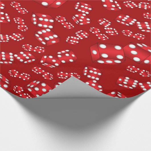 Fun Red Würfel Muster Geschenkpapier (Ecke)