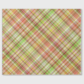 Fun Red Yellow Lime Green Gingham Kariertes Muster Geschenkpapier (Flach)