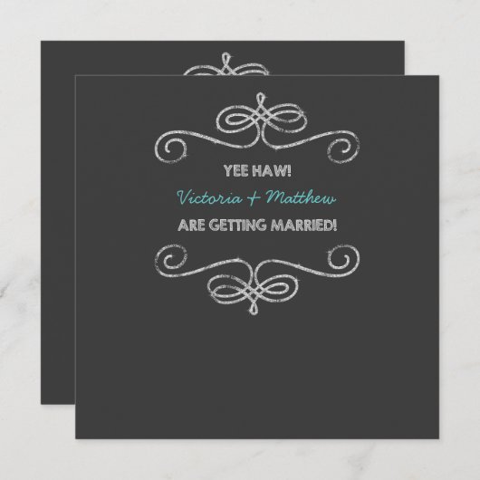 Fun Redneck Vintag Chalkboard Hochzeit Einladung (Vorne/Hinten)