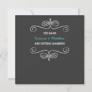 Fun Redneck Vintag Chalkboard Hochzeit Einladung