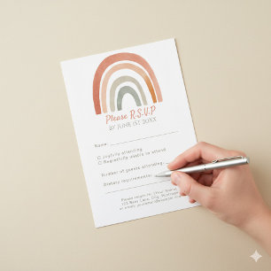 Fun Regenbogen rustikale UAWG Hochzeitkarte RSVP Karte