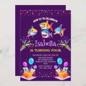 Fun Regenbogenhai Ballon Geburtstagsjunge (Vorne/Hinten)