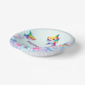 Fun Regenbogenhai Geburtstagsballon Party Familie Pappteller (Gewinkelt)