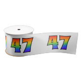Fun, Regenbogenmuster "47" Ereignisnummer (grau) Satinband (Spule)