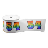 Fun, Regenbogenmuster "54" Ereignisnummer (grau) Satinband (Spule)