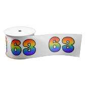Fun, Regenbogenmuster "63" Ereignisnummer (grau) Satinband (Spule)