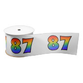 Fun, Regenbogenmuster "87" Ereignisnummer (grau) Satinband (Spule)
