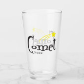 Fun Reindeer Comet Shooting Star Weihnachtsglas Glas (Vorderseite)