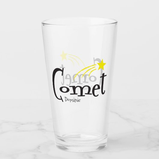 Fun Reindeer Comet Shooting Star Weihnachtsglas Glas (Vorderseite)