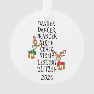 Fun Reindeer Names Covid 2020 Quarantine Ornament
