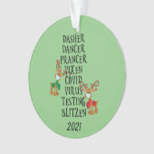 Fun Reindeer Names Covid 2021 Quarantine Ornament (Vorderseite)