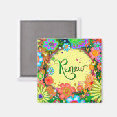 Fun Reneure Hübsche florale Moderne Inspirivity Magnet (Vorderseite/Rückseite)