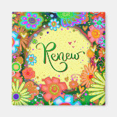 Fun Reneure Hübsche florale Moderne Inspirivity Magnet (Vorne)