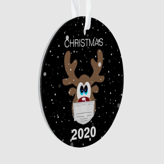 Fun Rentier 2020 Weihnachtsbaum Ornament (Vorderseite)