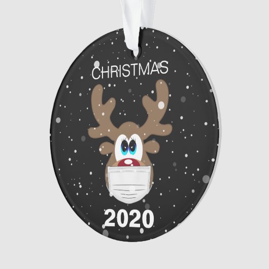 Fun Rentier 2020 Weihnachtsbaum Ornament (Vorderseite)
