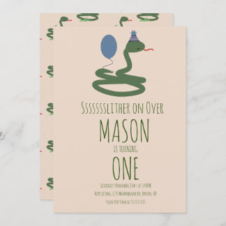 Fun Reptile Snake Zoo Wild Geburtstagsparty Einladung