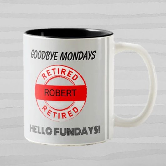 Fun Retiree Retirement Party Zweifarbige Tasse