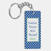 Fun Retirement Hallo Pensions Zitat Blau Schlüsselanhänger (Vorderseite links)