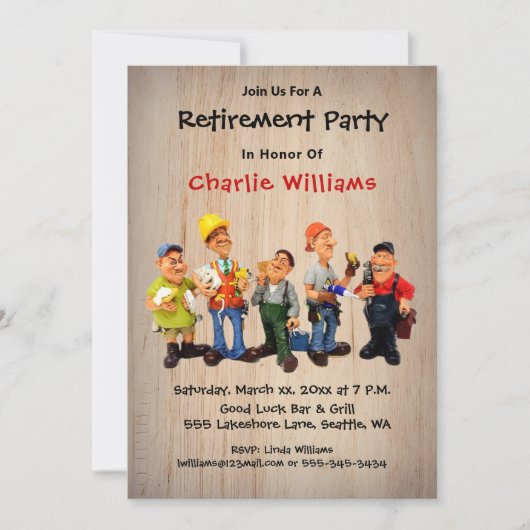 Fun Retirement Party Casual with RSVP Einladung (Vorderseite)