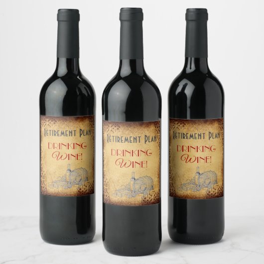 Fun Retirement Plan Wine Labels! Weinetikett (Flaschen)