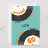 Fun Retro 60. Geburtstag 70er Musik Vinyl Record Einladung (Vorderseite)