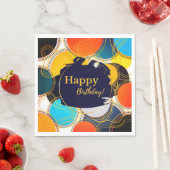 Fun Retro Abstrakt Happy Birthday Party Serviette (Beispiel)