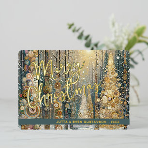 Fun Retro Abstraktes Winterschnee Wunderland Kunst Folien Feiertagskarte