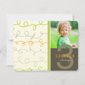 Fun Retro Art Scribbles Lines Kindergeburtstag Fot Einladung (Vorderseite)