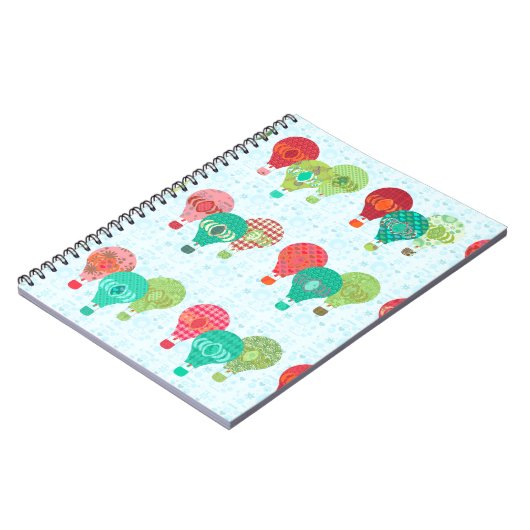 Fun Retro Balloons Pastell Fun Muster Notizblock (Linke Seite)