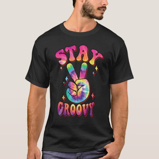 Fun Retro Bleibe Groovy Graphic T-Shirt (Vorderseite)
