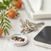 Fun Retro Blue Best Friends Foto Schlüsselanhänger (Seite)