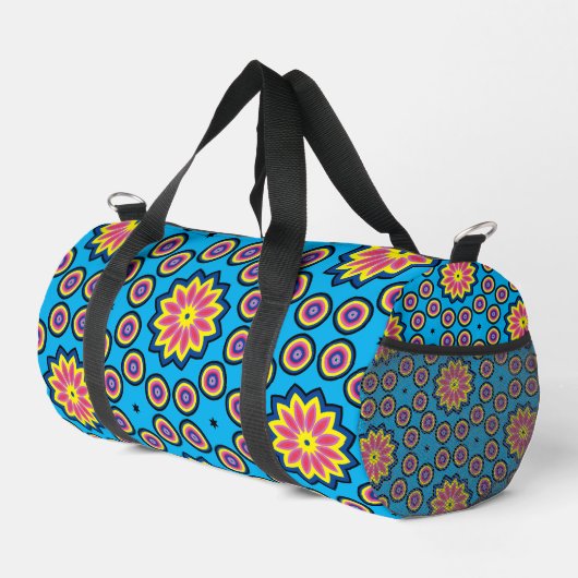 Fun Retro Blume Power Duffle Bag (Rechte Ecke)