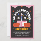 Fun Retro Bold Einladung zum Geburtstag (Vorderseite)