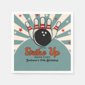 Fun Retro Bowling Birthday boy  Party for Kids Serviette (Vorderseite)