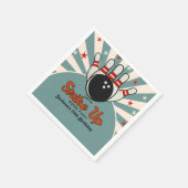 Fun Retro Bowling Birthday boy  Party for Kids Serviette (Ecke)