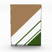 Fun Retro Braun weiße, schlanke Streifen Fotoblock (Vorderseite)
