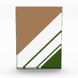 Fun Retro Braun weiße, schlanke Streifen Fotoblock