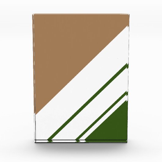 Fun Retro Braun weiße, schlanke Streifen Fotoblock (Vorderseite)