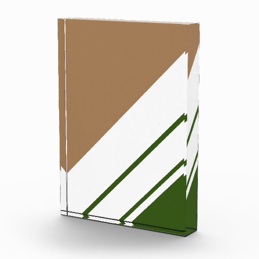 Fun Retro Braun weiße, schlanke Streifen Fotoblock (Rechts)