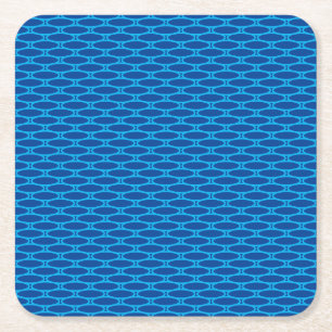 Fun Retro Bright Blue gepolstertes geometrisches K Rechteckiger Pappuntersetzer