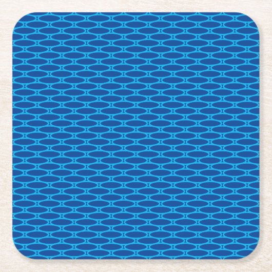Fun Retro Bright Blue gepolstertes geometrisches K Rechteckiger Pappuntersetzer (Vorderseite)
