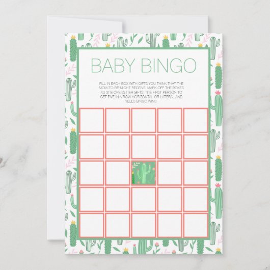 Fun Retro Cactus succulent Floral Baby Shower Einladung (Vorderseite)