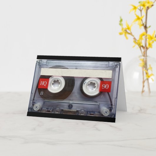 Fun Retro Cassette Karte (Gelbe Blume)