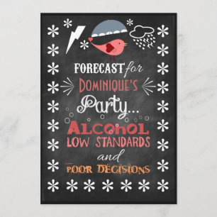 Fun Retro Chalkboard Pub Sign Birthday Einladungen