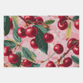 Fun Retro 'Cherry Pop' Rosa Geschenkpapier Set (Vorderseite)